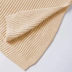 Women’s Oversized Knit Pullover Top – Puff Sleeve Round Neck Cotton Knitwear