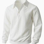 Men’s Half-Zip Knit Sweater – Slim Fit Long Sleeve Polo Pullover