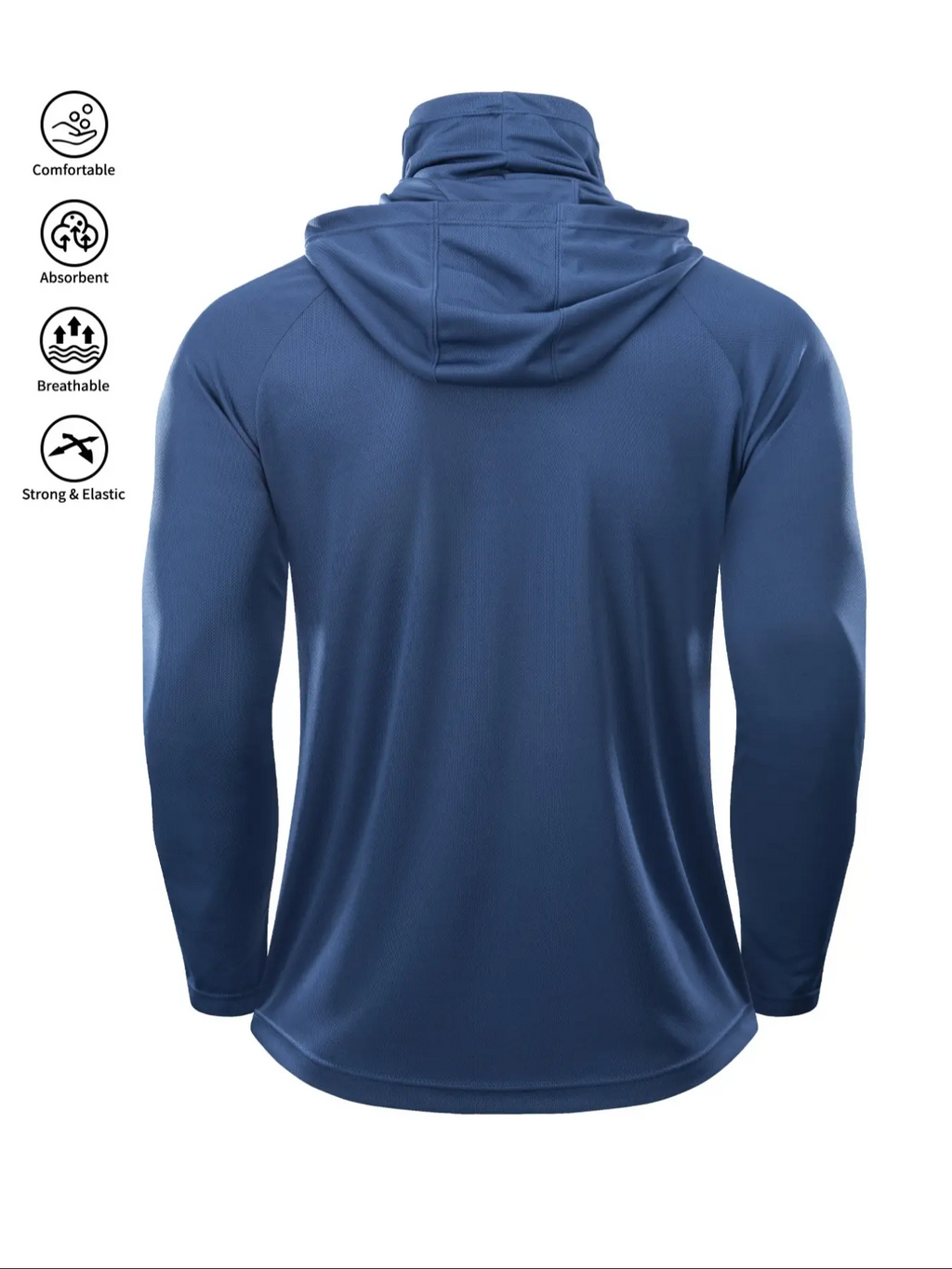 Men's Sun Protection Hoodie with Face Mask – UPF Quick-Dry Fishing Jacket | S–XXL