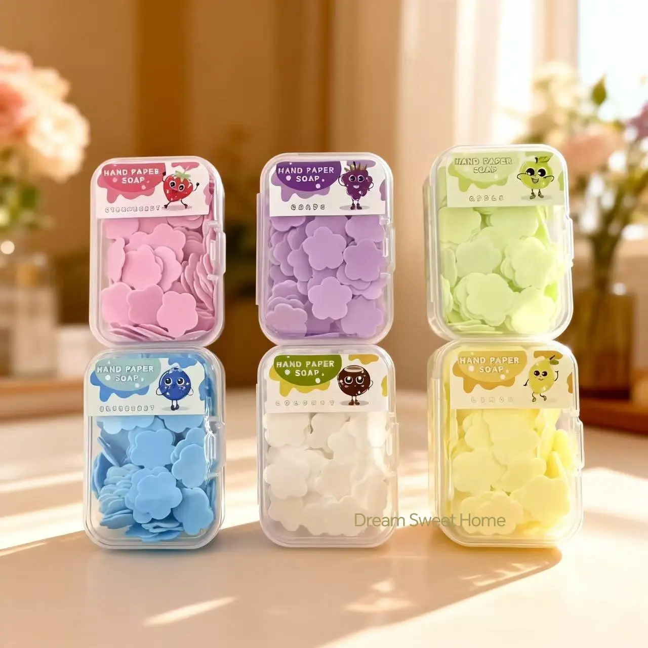 Flower-Shaped Travel Paper Soap Sheets