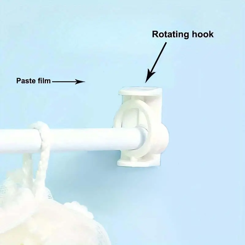 No-Drill Curtain Rod Holders – Adhesive 360° Flexible Brackets
