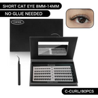 Cluster Lashes Kit – Jelly-Bond Self-Adhesive False Eyelashes with Tweezers