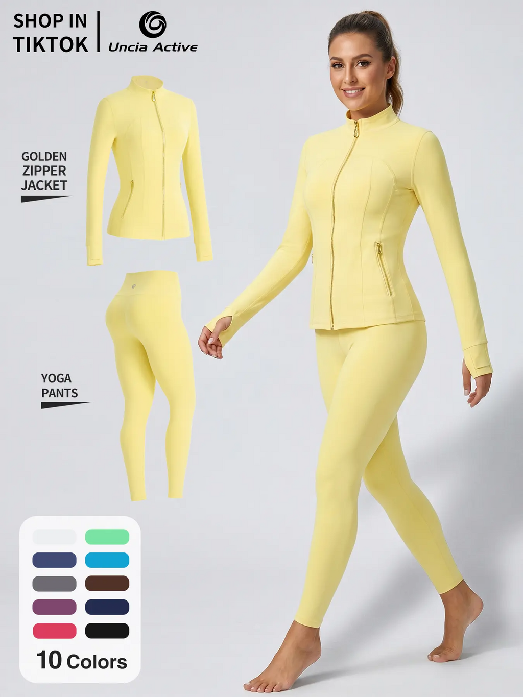 Women's Tracksuit Set | Soft Brushed Zip Jacket & Yoga Leggings – Casual Activewear S–XL