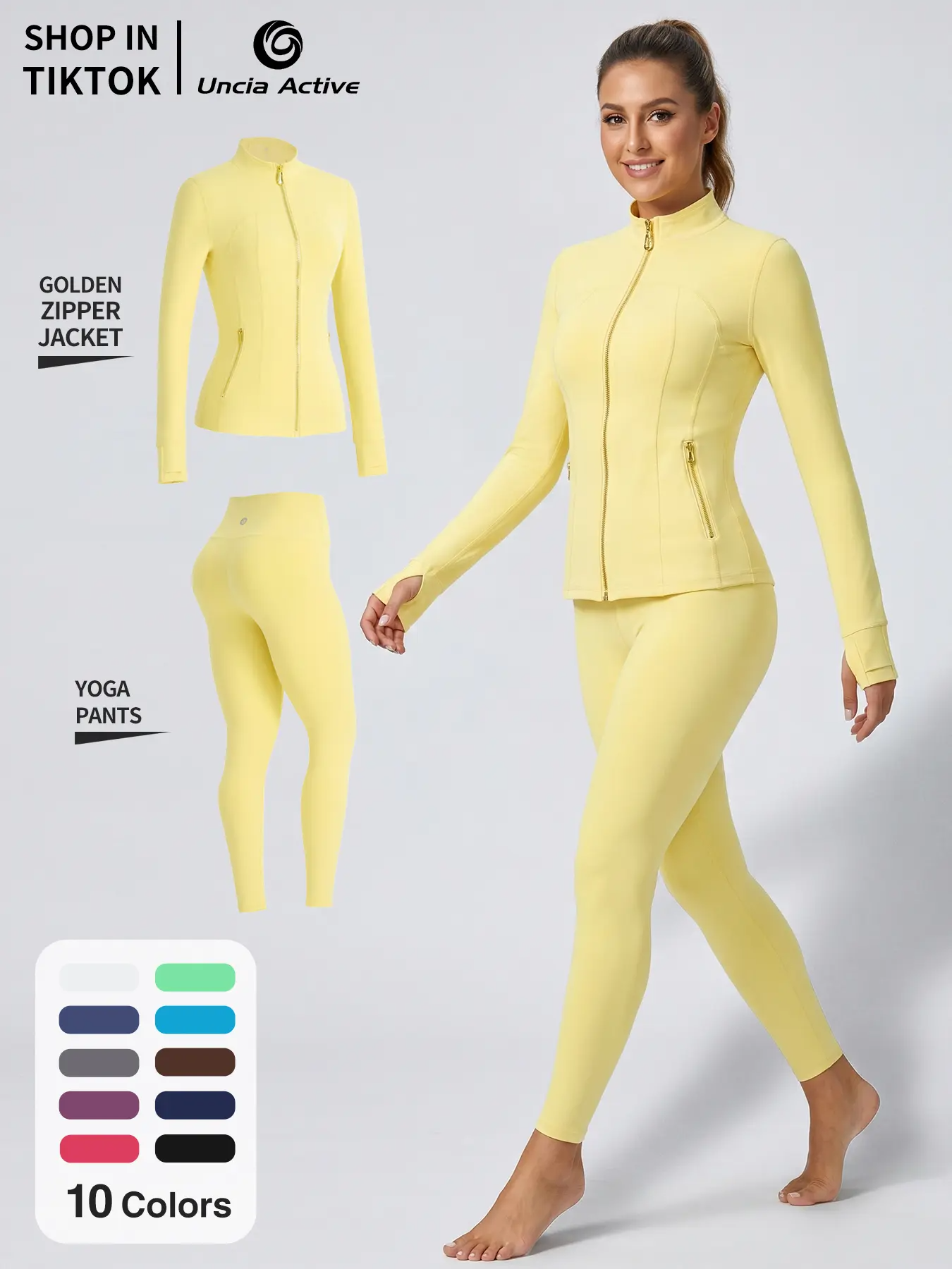 Women's Tracksuit Set | Soft Brushed Zip Jacket & Yoga Leggings – Casual Activewear S–XL