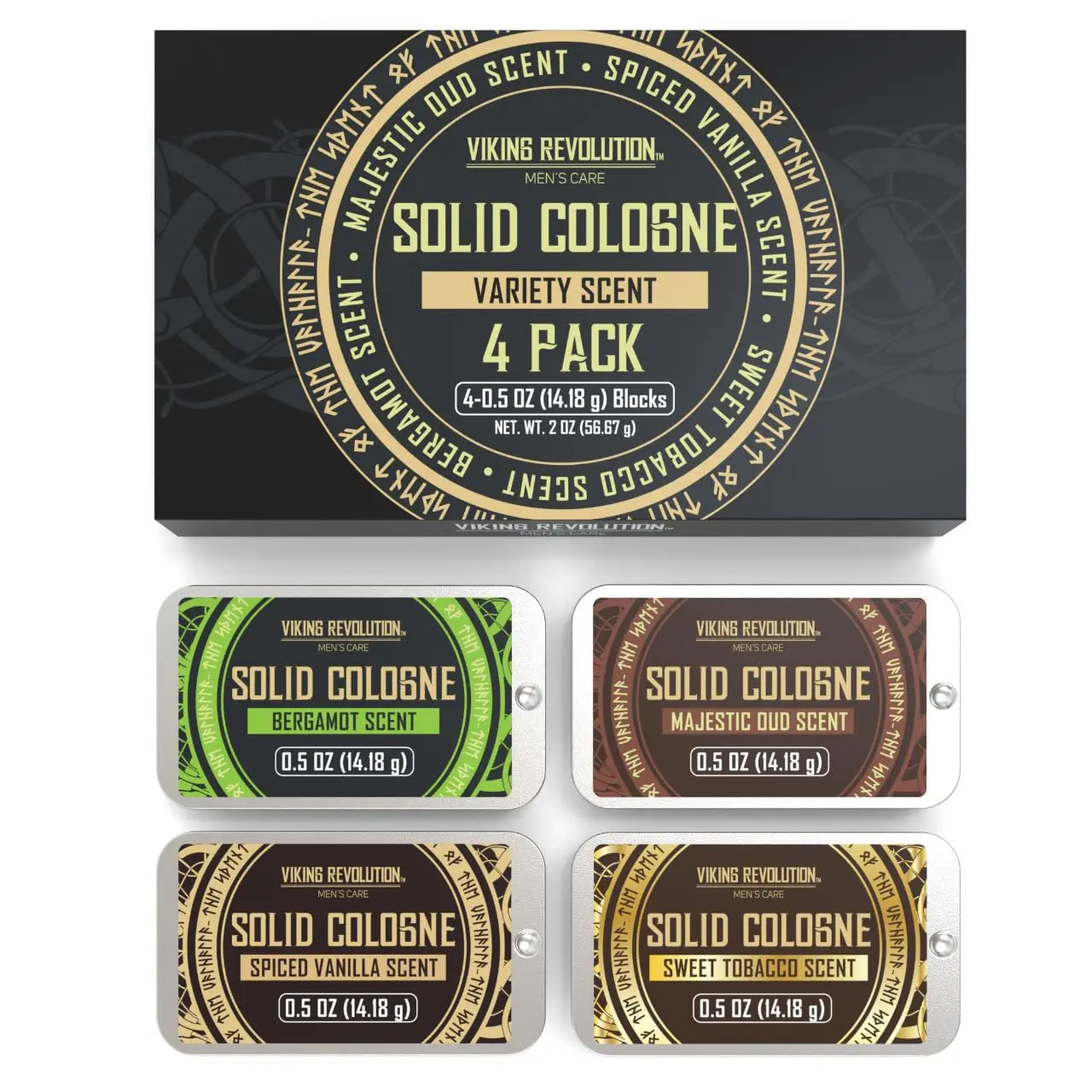 Solid Cologne for Men – Travel Size Tins | Alcohol-Free Balm | Choose Your Scent Pack