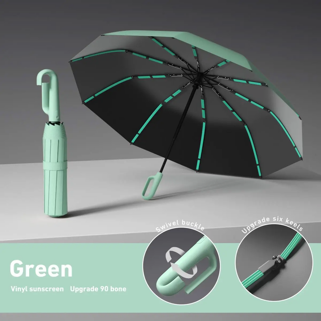 Automatic Folding Umbrella, 1 Count/60pcs Portable Rain Umbrella with Loop Buckle, Windproof & Waterproof Umbrella for Men & Women