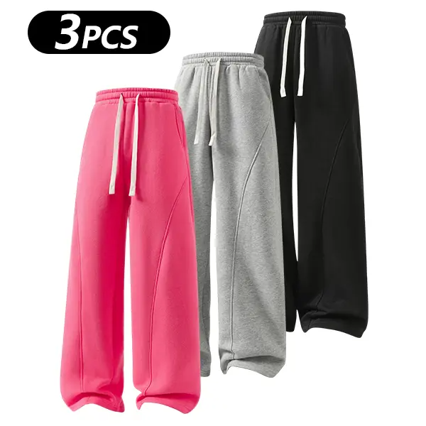 summervibes Men's Solid-Color Drawstring Pants with Curved Blade Design—Casual comfort, relaxed fit suitable for all seasons. Street-style men's trousers perfect for everyday wear and layering. Menswear Beige daily wear pant