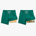 Men's 2-in-1 Swim Trunks – 6" Compression Liner, Quick-Dry, Zipper Pockets | S–2XL