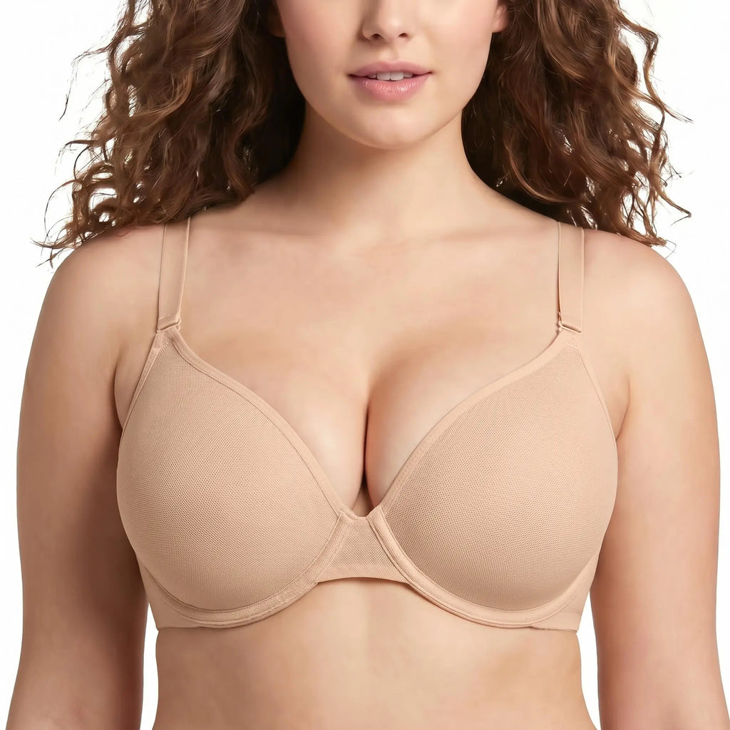Air Light Breathable Sheer Mesh Halter Bra Plus Size Summer Unlined Full Coverage Bra Underwire