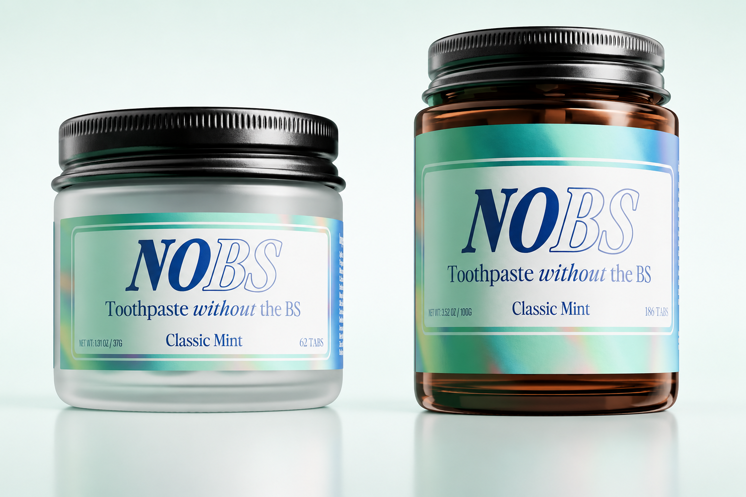 Biöm NOBS Toothpaste Tablets – Classic Mint | SLS-Free, Zero Plastic, Travel-Ready | 1–3 Month Supply